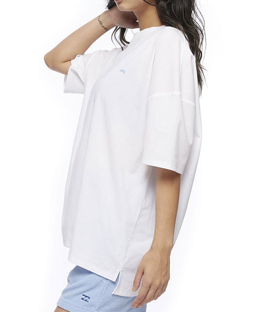 BILLABONG Women'S Eclipse Logo Loose Fit Short Sleeve T-Shirt White