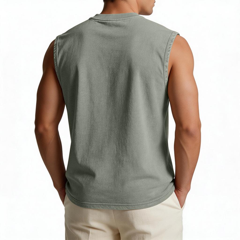 Unisex Sleeveless Casual Tank Top Loose Fit Vintage Streetwear Style Athletic Muscle Shirt Comfortable Fabric Soft Texture