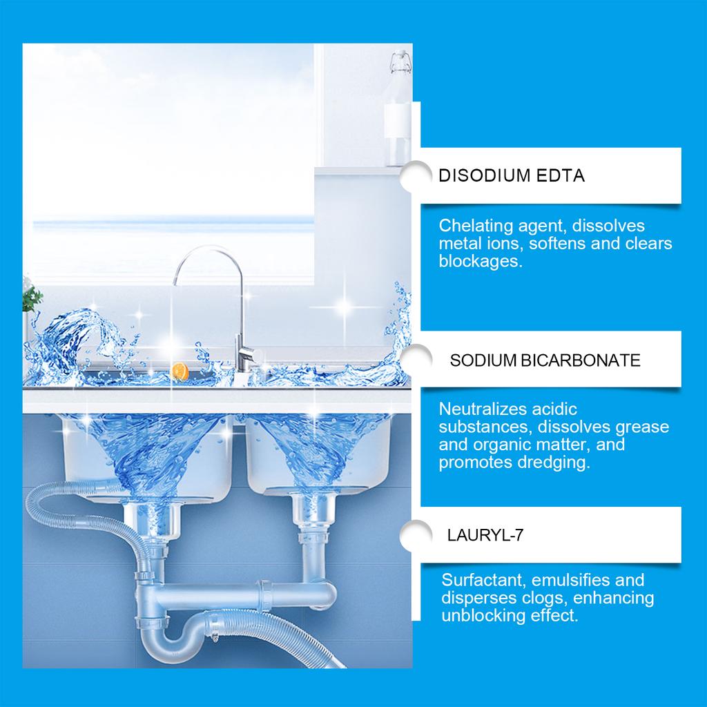 Jakehoe Pipeline Dredging Agent Kitchen Toilet Deodorization Brush Clogging Sewer Dredging Sink Drain Cleaner Powerful Cleaning