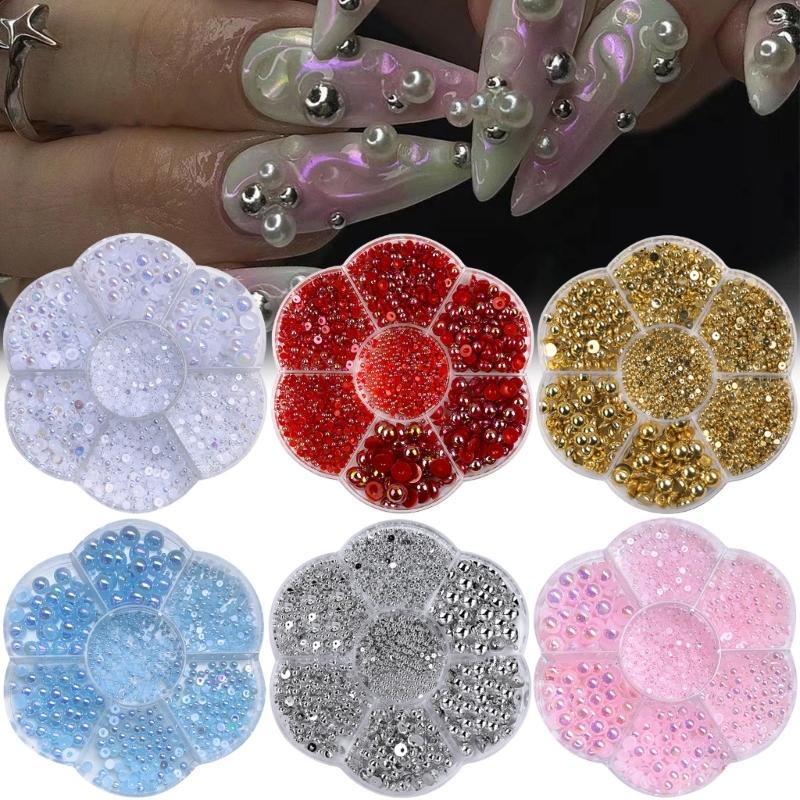 Elegant and Modern Resin Half Beads Nail Art Craft Personalized Nails DIY Decoration for Special Occasions