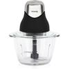 Mini Electric Chopper - H.Koenig - LEO8 - 320 W - 1 L Glass Bowl - Stainless Steel Blades - Matte Black and Chrome