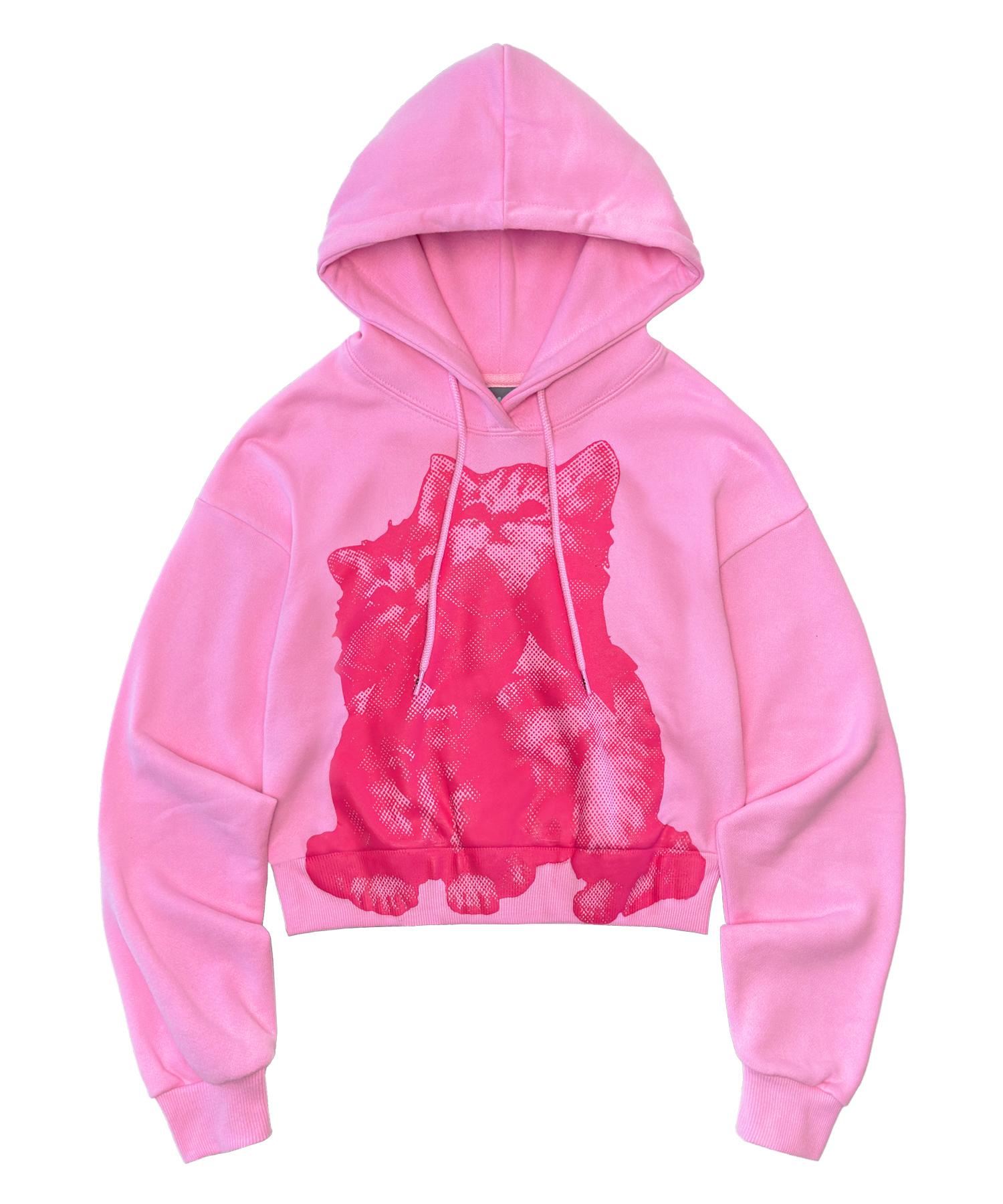 Video Jaki Stray Cat Crop Hoodie [Soft Pink] Soft Pink/Free