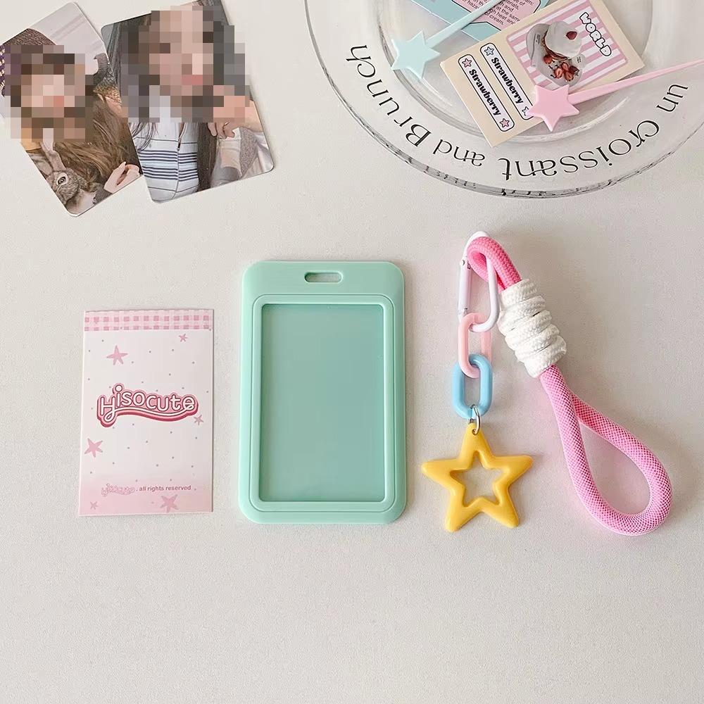 Candy Color Slide Cover 3-inch Card Holder Student Campus Bus Card Cover 3-inch Kpop Idol Photocard Holder Id Credit Card Holder