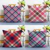 Classic Simple Pattern Art Plaid texture Cushion Cover Linen Pillowcase Soft  for Sofa Bed Home Room Decor