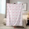 1pc Y2k Style Pink Bow Flannel Blanket, Suitable for Sofas, Beds, Cars, Rooms, Offices, Camping, Exquisite Gift Blankets