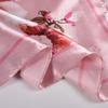 BYSIFA Pink Damen Quadratische Schals Hijabs Bedruckt Mode Elegant Damen Satin Seidenschal Kopftuch Luxus Süßer Halsschal