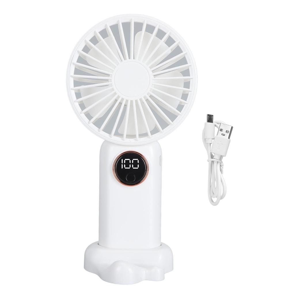 Handheld USB Fan with Base  Gears Wind Brushless Motor Rechargeable Silent Cooling Fan for Home Dor