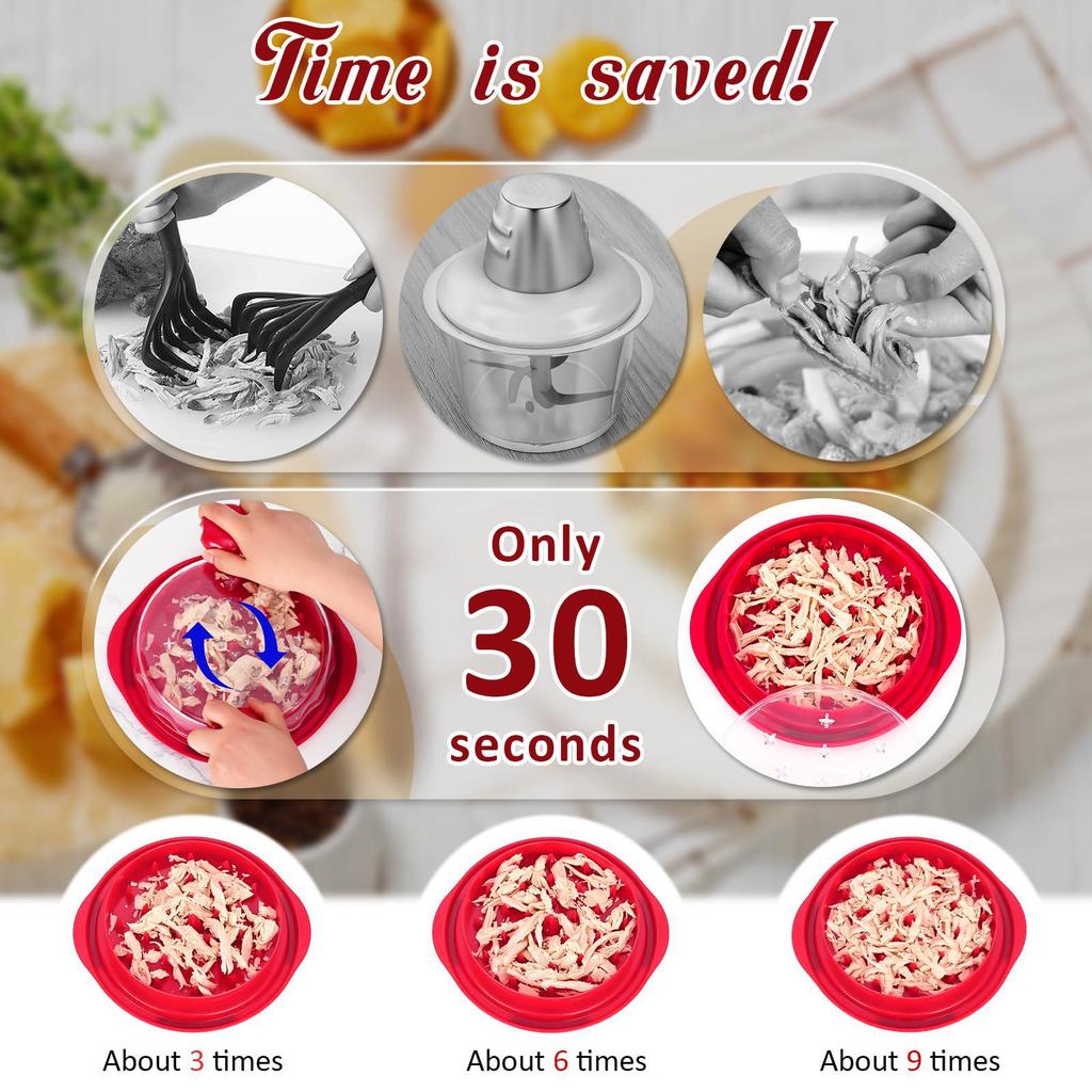 Multi-Function Chicken Shredder & Mincer with Transparent Lid