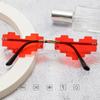 Novel Mosaic Heart Sunglasses Funny Pixelated Mosaic Glasses Retro Gamer Robot Eyeglasses Cosplay Party Glasses for Men Women