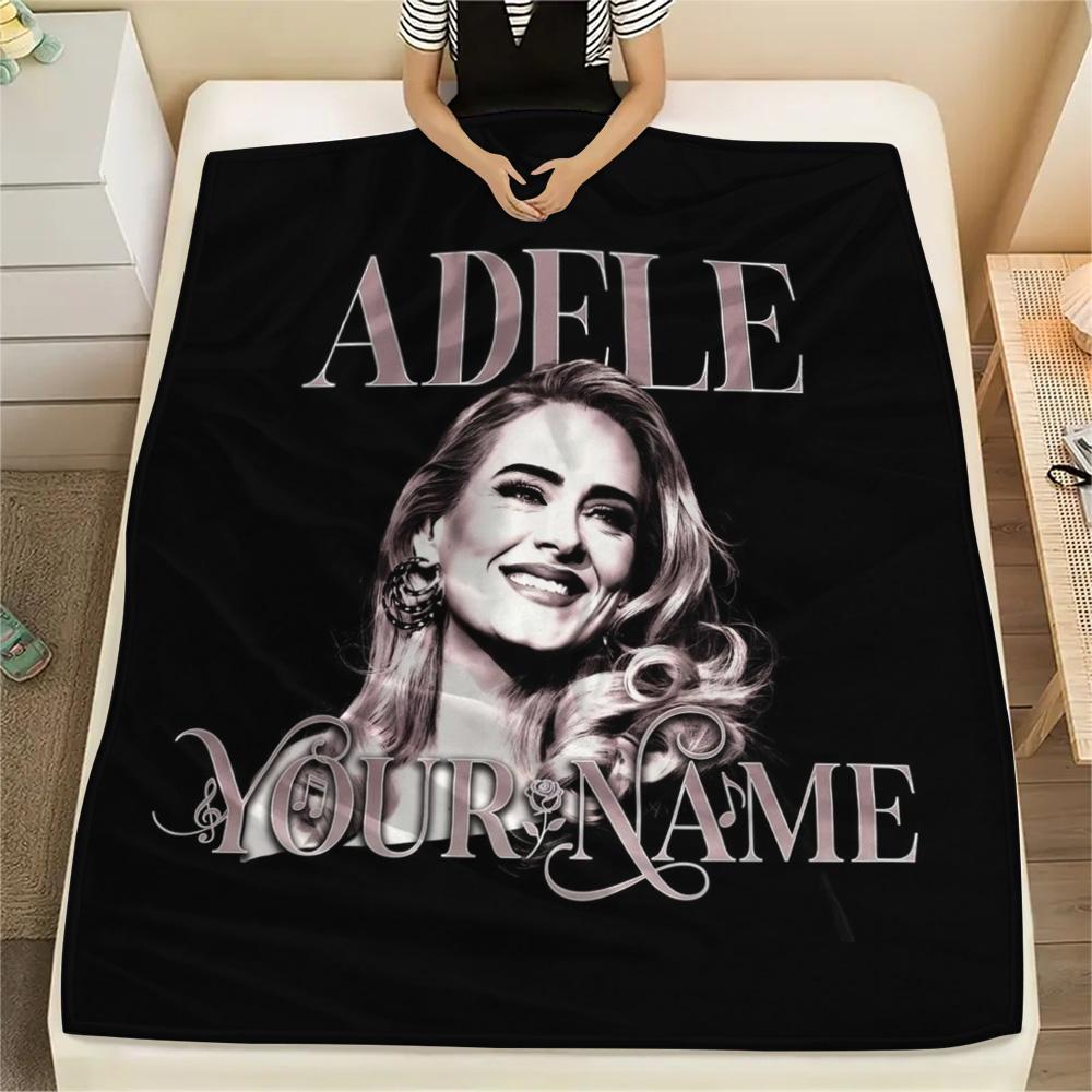 1PC Adele Cosmic Harmony Custom Name Patterned Flannel Blanket Suitable For All Seasons For Home Decor Warmth And Comfort Gifts Holiday Present