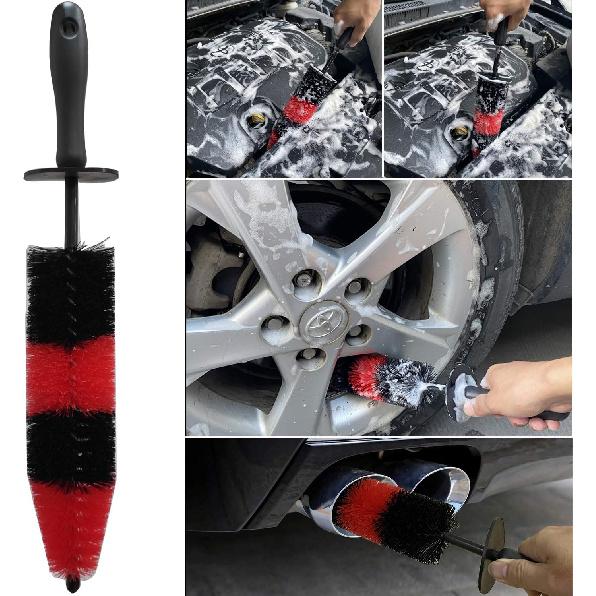 7Pcs Wheel & Tire Brush, Car Detailing Kit, 17Inch Long Soft Wheel Brush 5 Car Wash Detail Brush Car Wash Kit For Cleans Dirty Tires & Releases Dirt