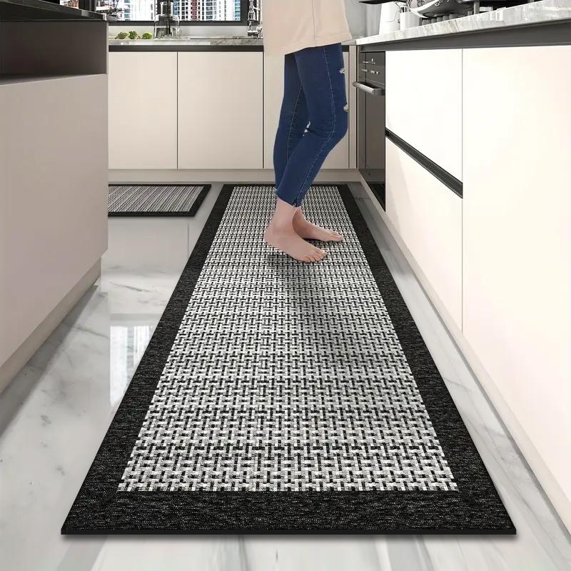 Long imitation woven kitchen floor mats diatom mud printed non-slip mats bathroom absorbent mats door mats restaurant mats