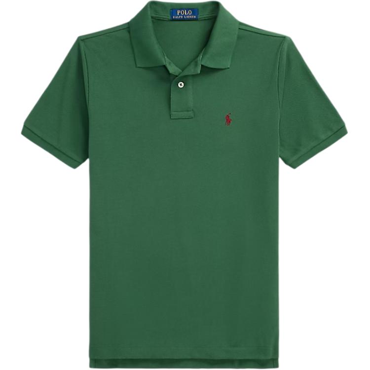 

Polo Ralph Lauren Футболка-поло Однотонная Вышивка логотипа Пуговицы Короткий рукав Детские топы Зеленый 323703632-181 XL