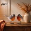 Decorative Bird Figures for Plants 2Pcs Outdoor Garden Ornaments, Realistic Pastoral Figurine, Resin Ornaments Weatherproof Lifelike Animal Sculpture