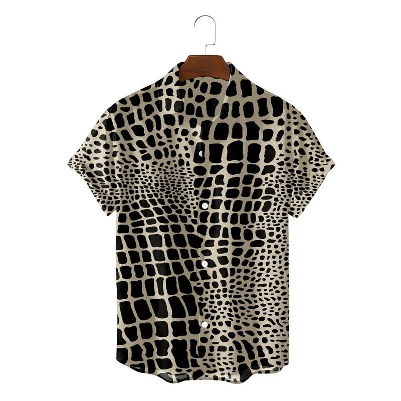 Summer Fashion Shirts For Men Streetwear Leopard Print Shirt Summer Harajuku Womens Clothes Blouse Camisa Masculino