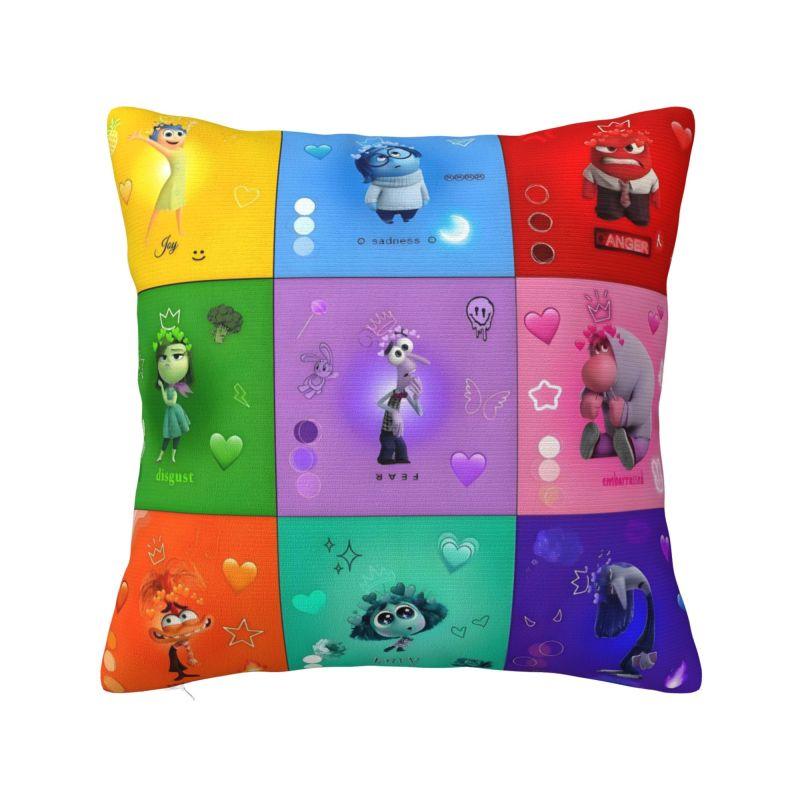 Benutzerdefinierte Cartoon Inside Out Anime Kissenbezug 45x45cm Dekor Zuhause Mode Kawaii Disney Film Kissen für Sofa Quadratischer Kissenbezug