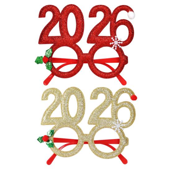 2026 New Year Eve Glasses Christmas Party Photo Props for Adults Kids Festive Celebration Eyewear for Countdown Party