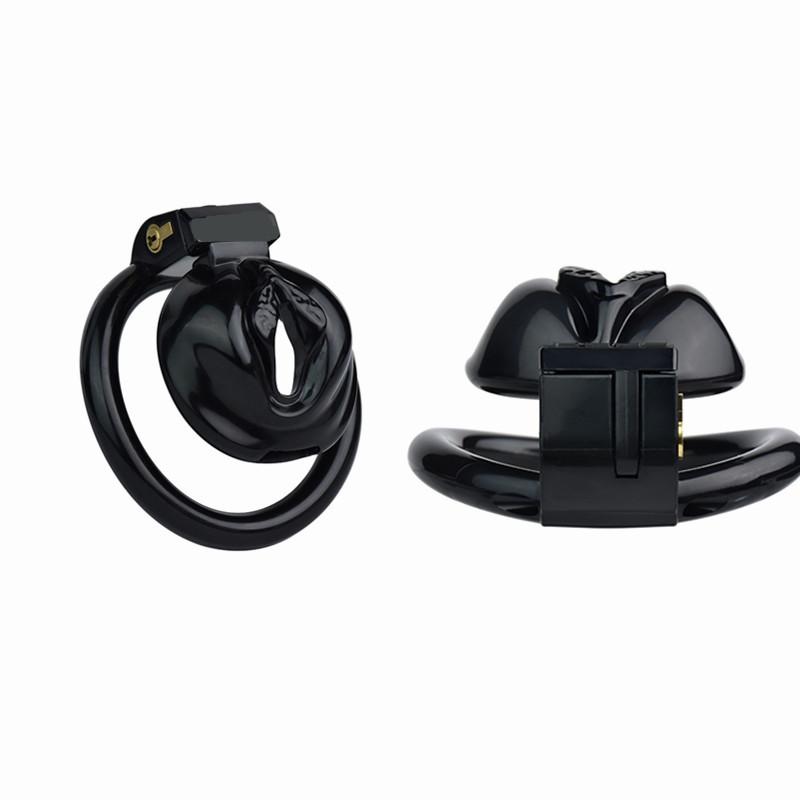 Mini Chastity Lock Male with 4 Sizes Rings and Keys Lightweight Resin Chastity Device Adult Sex Toy BDSM Slave Breathable