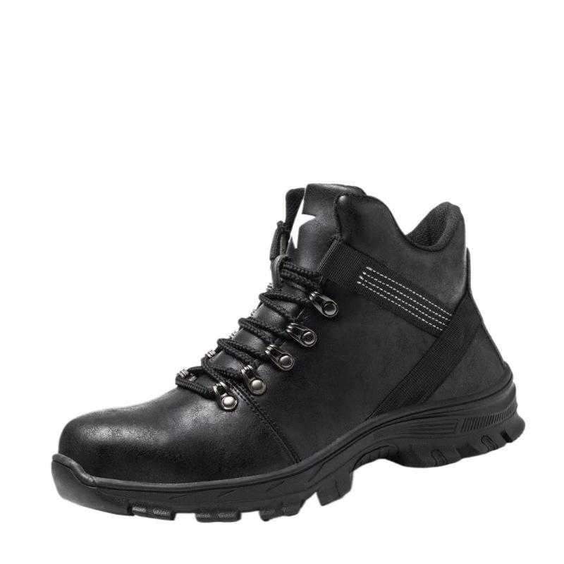 Labor Protection Shoes Embossed Cowhide Breathable Anti-smash and Puncture-proof Labor Protection Shoes Safety Protective Work Shoes