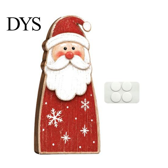 Santa Claus Elk Snowman Figurines Wooden Christmas Tabletop Decor, Reindeer Figurine, Rustic Hand Painted Wood Decorations Holiday Shelf Sitter