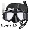 Set de máscara de buceo para miopía con soporte para cámara, lente templada, gafas de buceo y natación, banda elástica ajustable, caja de regalo