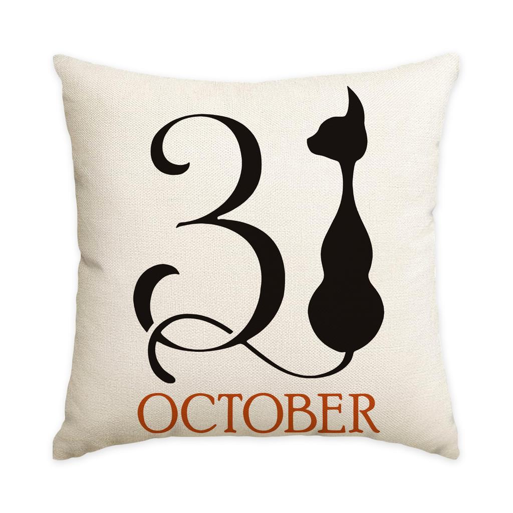 1/4Pcs Halloween Happy Pillow Cover, Horror Ghost Pumpkin Cushion Cover, Suitable For Bedroom, Living Room, Sofa Decoration