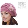 Cappello Basco Lady Flower Vintage Stile Francese Lana Cappello Basco Doppio Strato Ispessito Inverno Cappello Lavorato a Maglia per Donna