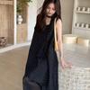 Plus Size Korean Style Black Polka Dot Lace Trim Dress (260 Jin)