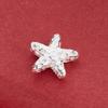 S925 Sterling Silver Brushed Starfish Spacer Beads for DIY Clavicle Chain Necklace