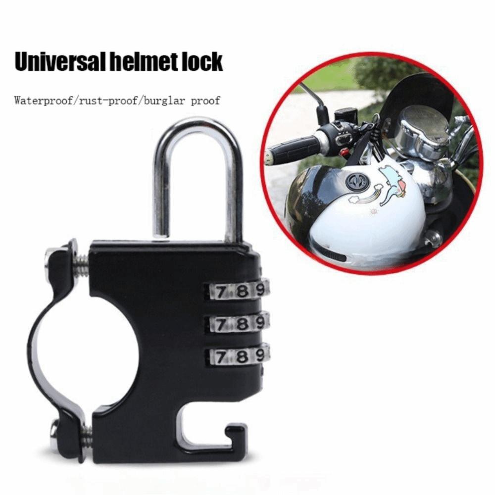 Waterproof Password Helmet Lock 3 Digit Anti Theft Padlock Durable Helmet Combination Lock  Bicycle