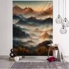 Mist Forest Background Tapestry Room Decoration Natural Landscape Wall Background Cloth Living Room Home Decoration Wall Hanging