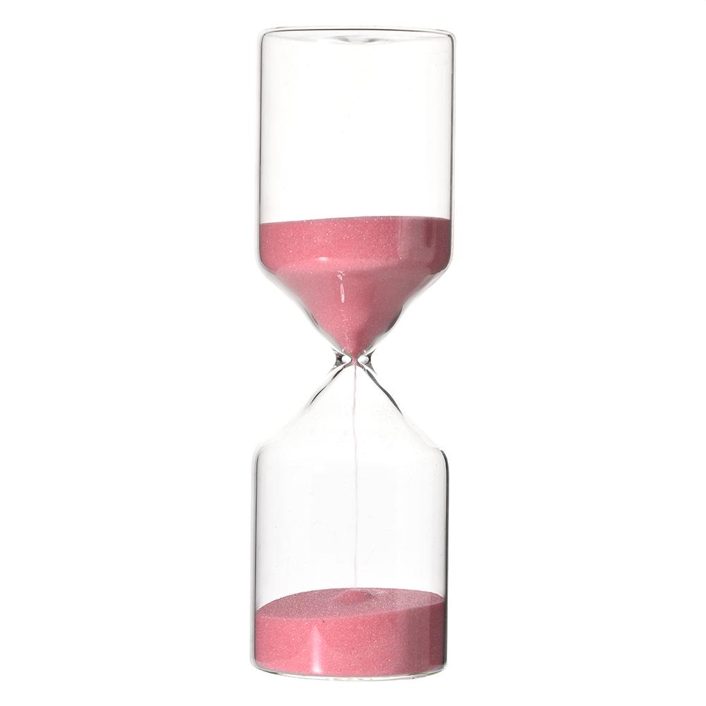 Zylinderform 30 Minuten Sanduhr Sandtimer Glas Heimschmuck GeburtstagsgeschenkPink