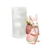 Heat Resistant Silicone Rabbits Candle Mould With Basket For Easters Craft And DIY Projects