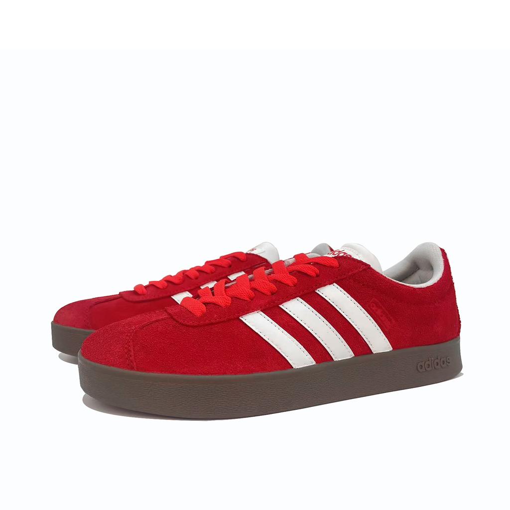 adidas VL COURT 2.0 אדום ורד עמידים לשחיקה נעלי סקייטבורד נמוכות יוניסקס אדום לבן JS3003(Team1118-)