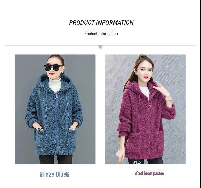 2025 Plus Size Women's Lambskin Jacket: Loose Korean-Style Sweater for Autumn/Winter