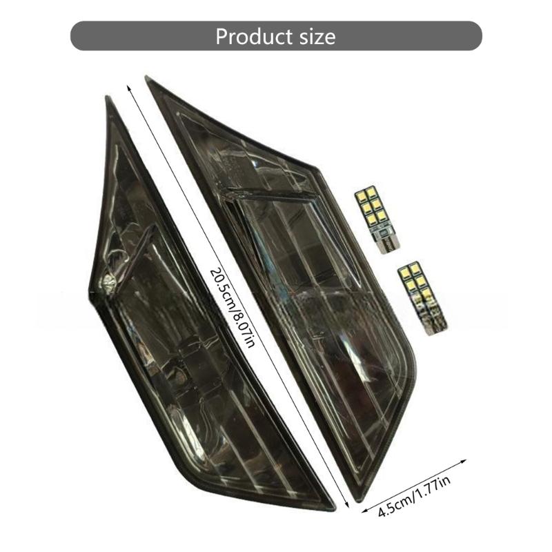 LED Side Marker Lights Smoked Lens Sequential Turn Signal for 2016-2021 FC1 Bumper Reflector