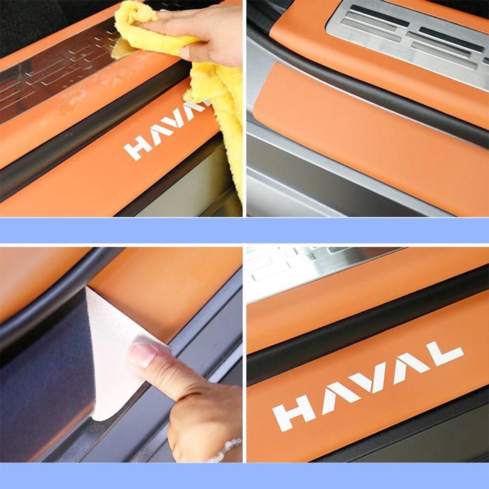 For Haval H9 2nd 2024 2025 Car Interior Door Welcome Threshold PU Leather Cover Stickers Auto Modified Styling Accessories
