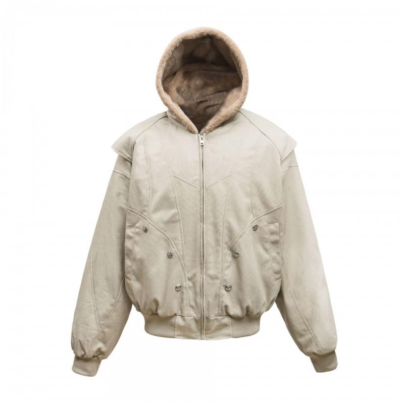 K21 Mens Vintage Winter Thick Parka Metal Buckle Hooded Cotton Coat Streetwear