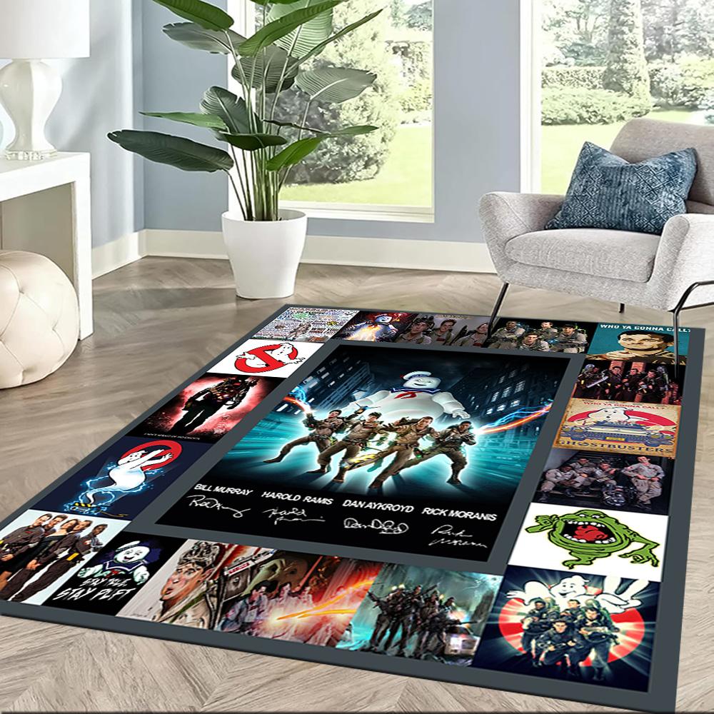 Ghostbusters Movie Compilation Square rugs are a great choice for living rooms, bedrooms, home décor, and as gifts.