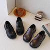Zwarte Leren Instappers voor Kinderen - Casual Lente/Herfst Schoenen voor Jongens en Meisjes 2026