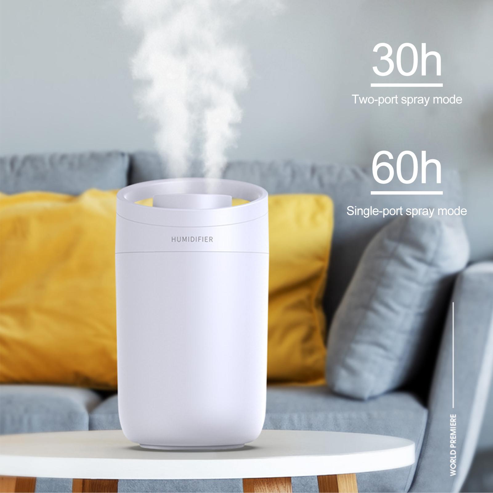 3L Large Capacity Humidifier Portable   Humidifier USB CAR Humidifier, Home Humidifier with 2 Silent      Nozzles