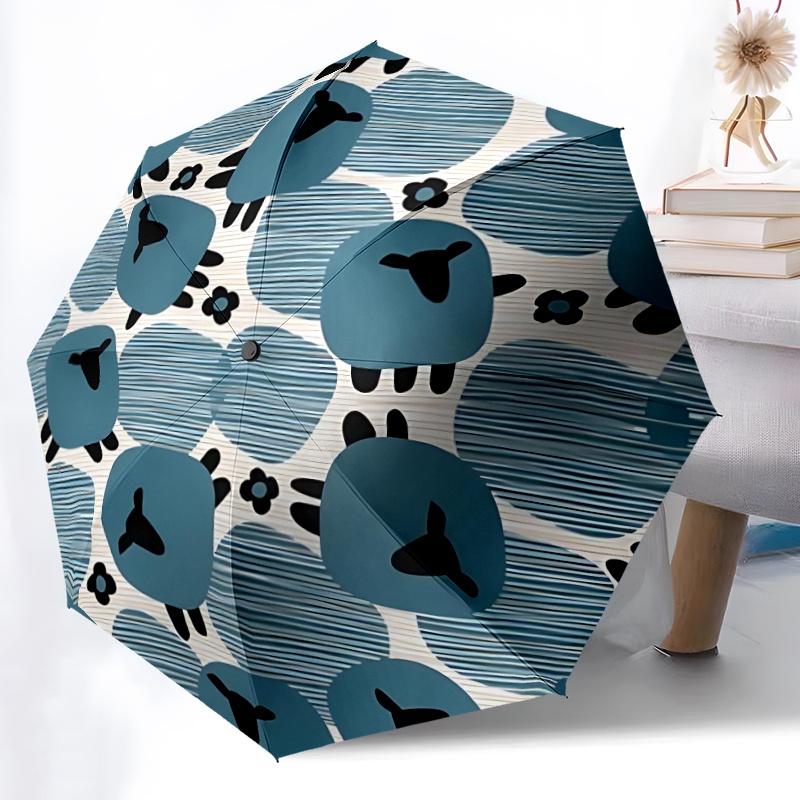 1pc Sheep PatternAutomatic Open/close Umbrella, 8-Rib sturdy structure, Portable Travel Umbrella, Parties, Everyday Usec25