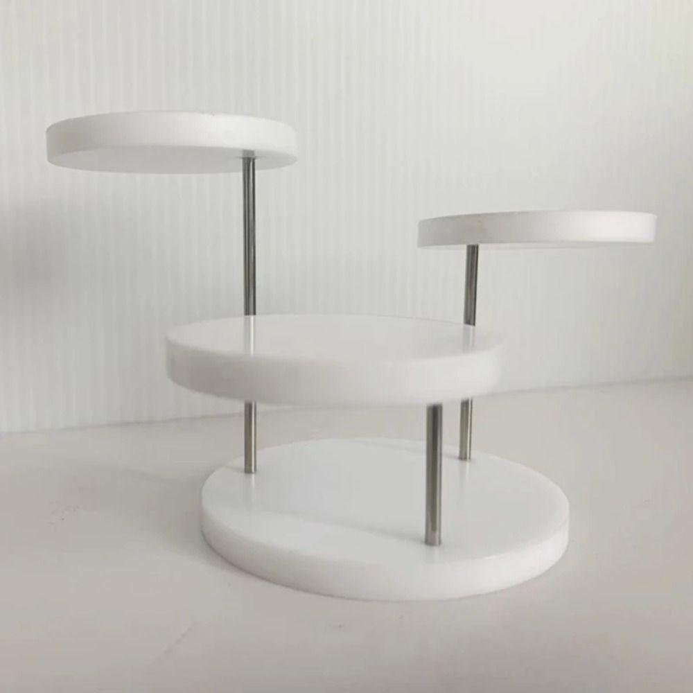 3 Layers Jewelry Display Stand Round Rings Earrings Selling Rack Mini Figurines