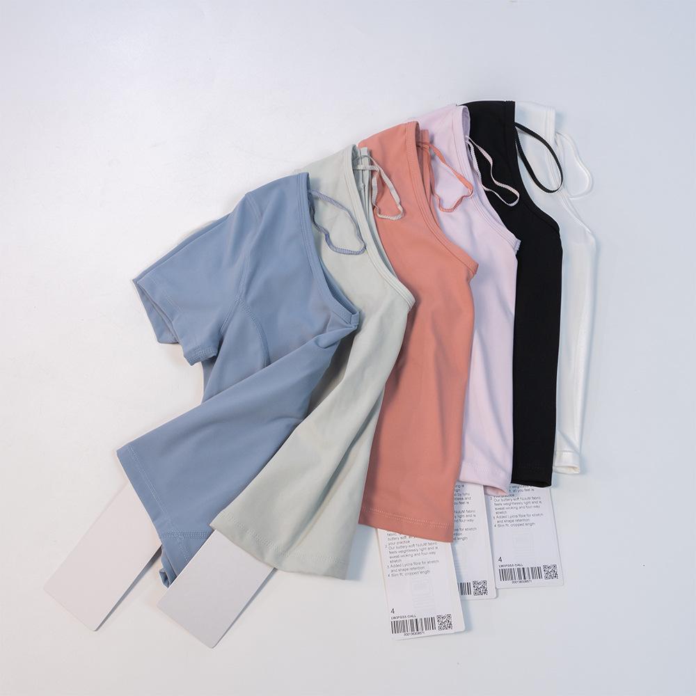 Sommer Leichtes Yoga-Top: Hüfttiefes Kurzarm-T-Shirt für Freizeit-Sport und Fitness