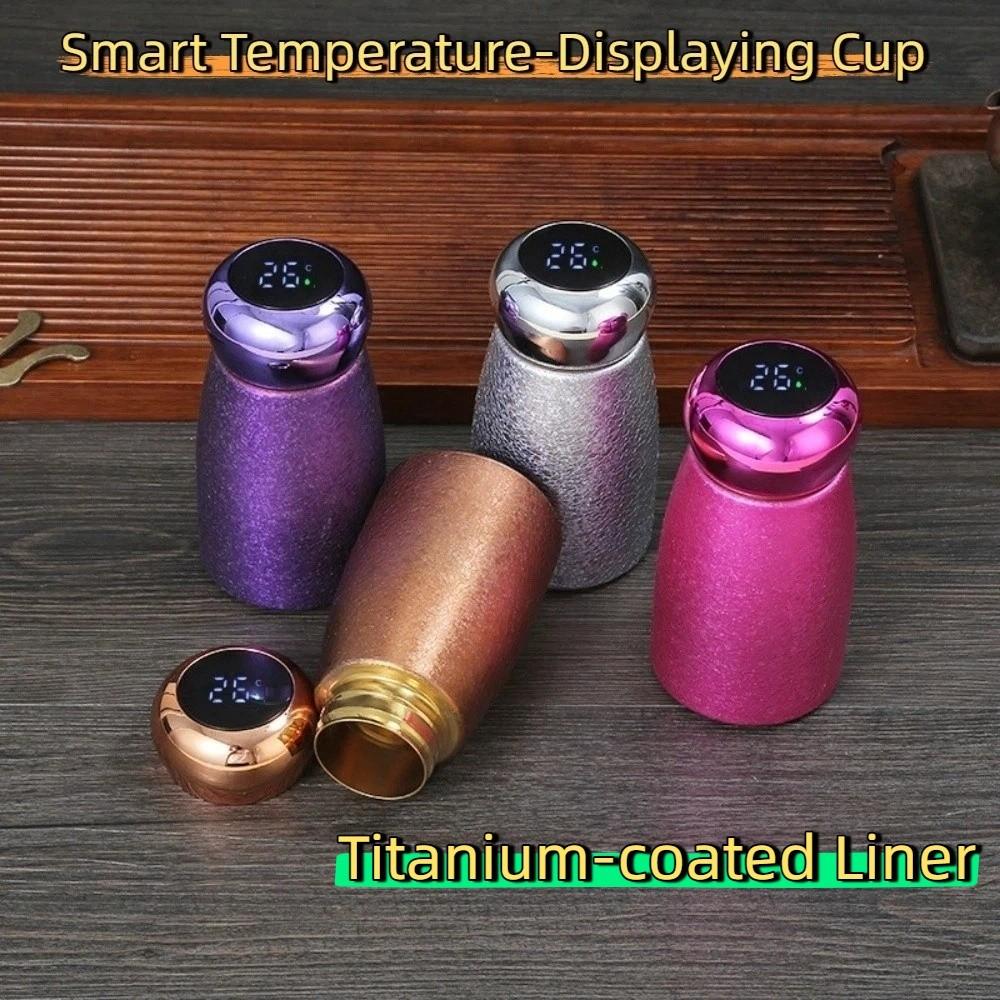 Portable Smart Temperature-Displaying Cup Leak Proof Temperature-Displaying Pocket Cup Mushroom-Shaped Titanium-coated Liner