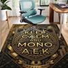 AEK Athens FC Pattern Rug, Indoor/Outdoor Mat, for Picnic, Gameroom, Bedroom, Office, Living Room, Home Decor Carpet, Birthday Gift