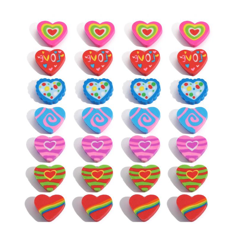Heart-Shaped Colorful Erasers: Creative Student Gifts & Cartoon Stationery Rainbow Heart Eraser 7