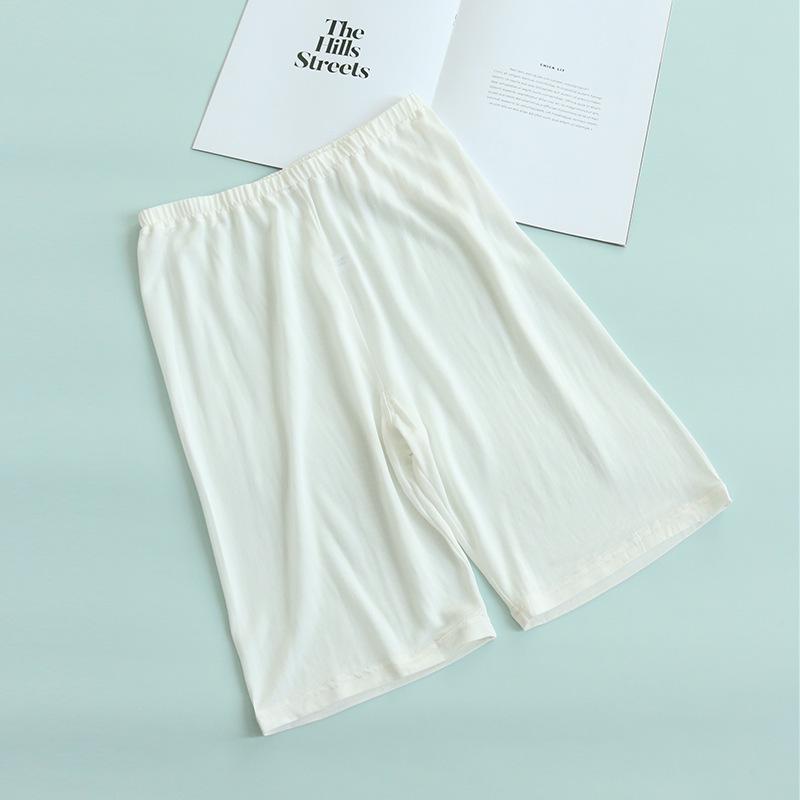 

Tangge Spring-Summer Mulberry Silk Loose Sleep Pants - Breathable, Comfortable, Plus Size, Five-Point Leggings L