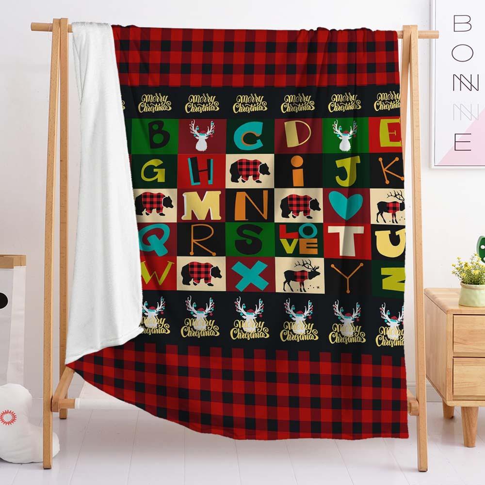 Digital Print Flannel Blanket Wish Christmas Blanket Flannel Blanket