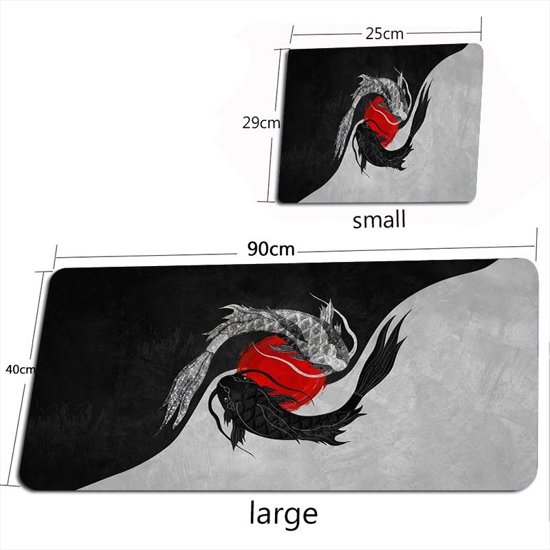 Koi Mousepad XXL Yin Yang Desk Mat Office Accessories Mouse Pad Chinese Style Computer TableMat Fish Desk Pads Large 500X1000MM